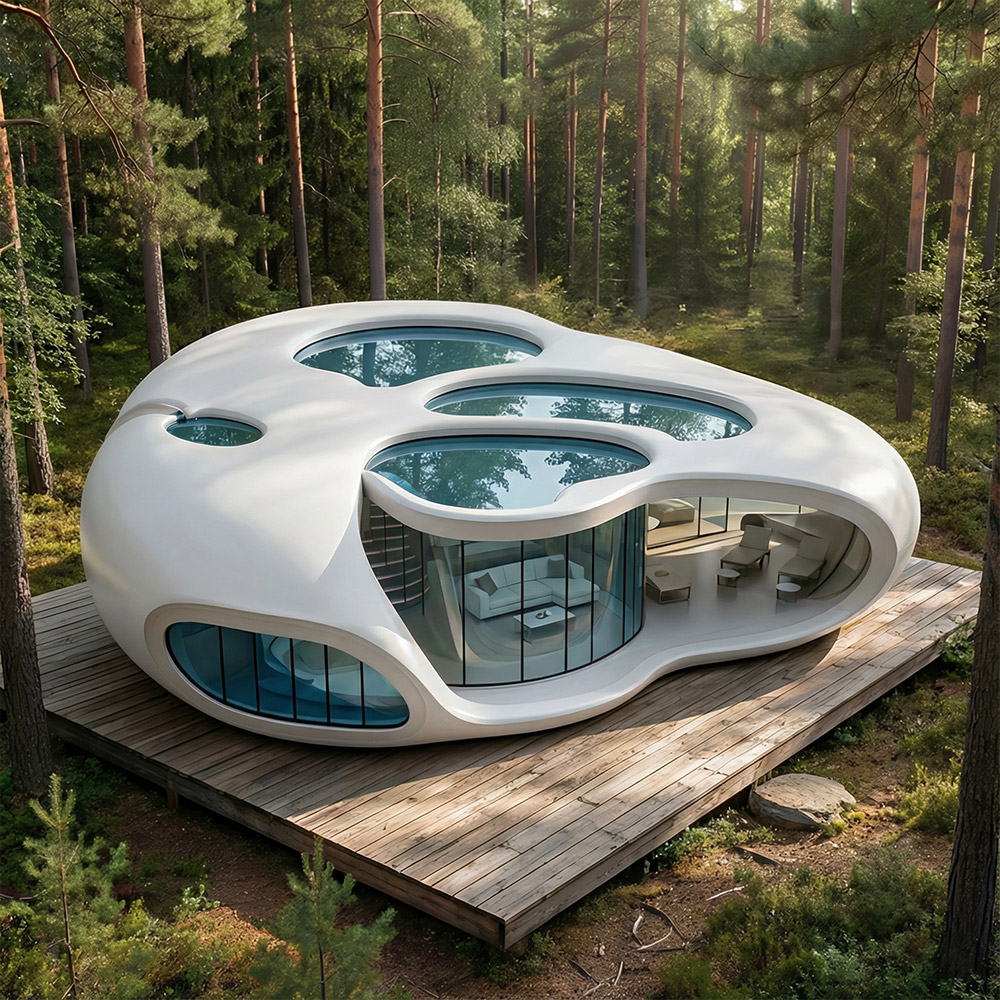 Jednovrstvová odnímateľná kapsula Apple Cabin s nepravidelným tvarom
