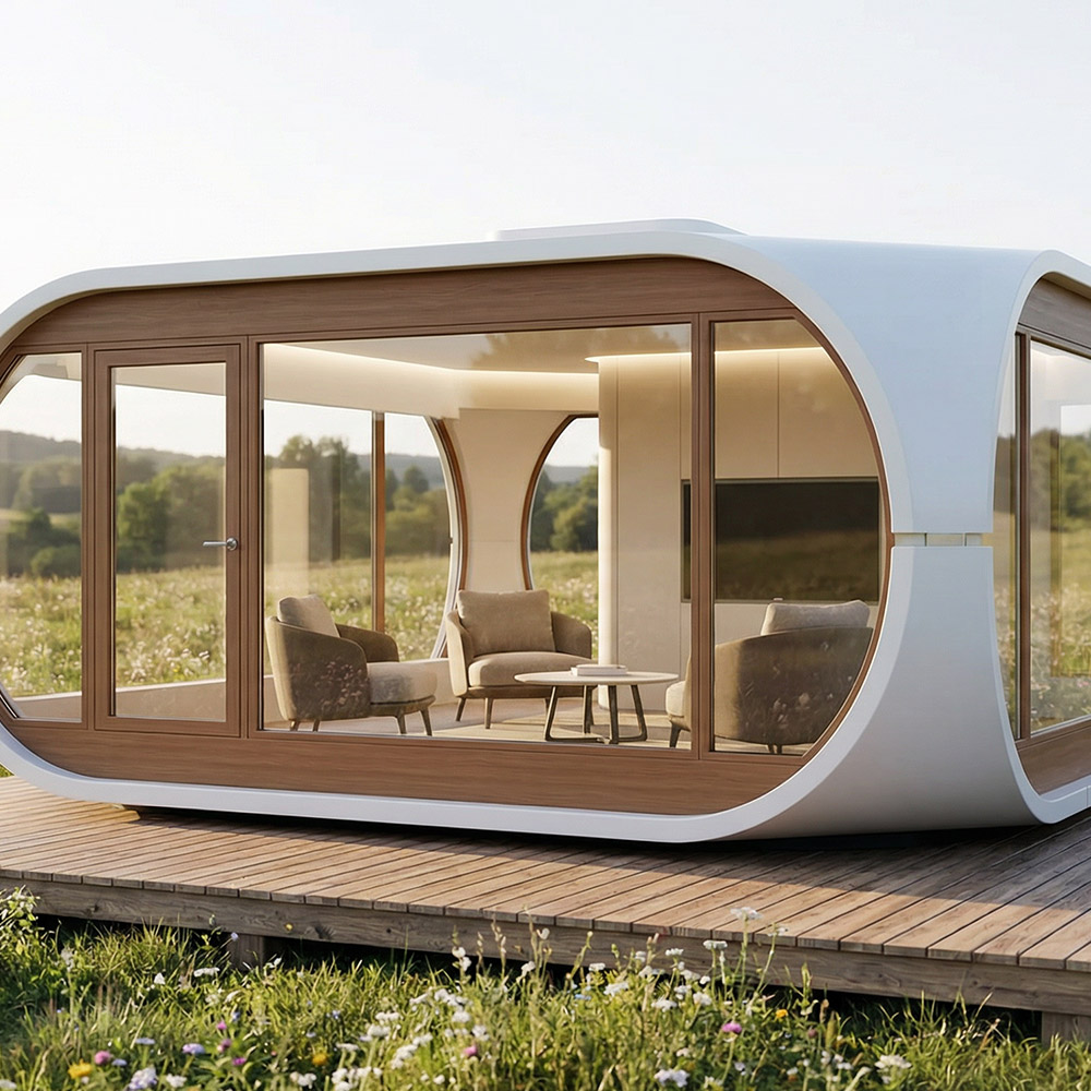 Jednovrstvová odnímateľná kapsula Apple Cabin s nepravidelným tvarom