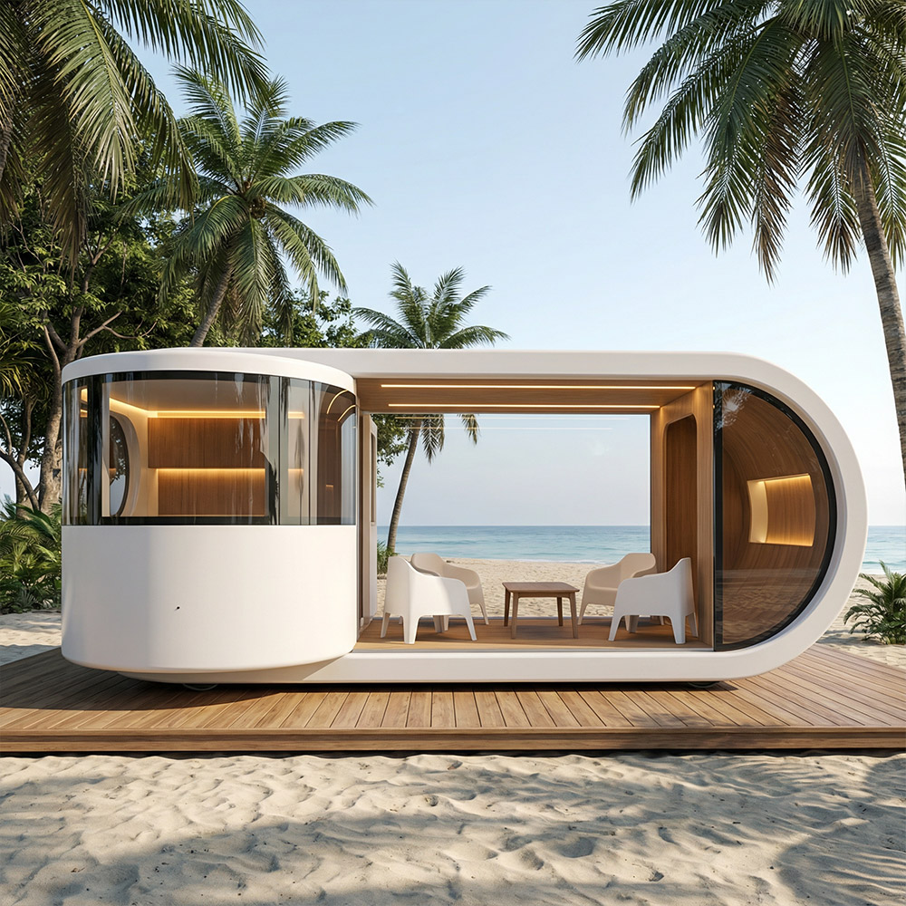 Jednovrstvová odnímateľná kapsula Apple Cabin s nepravidelným tvarom