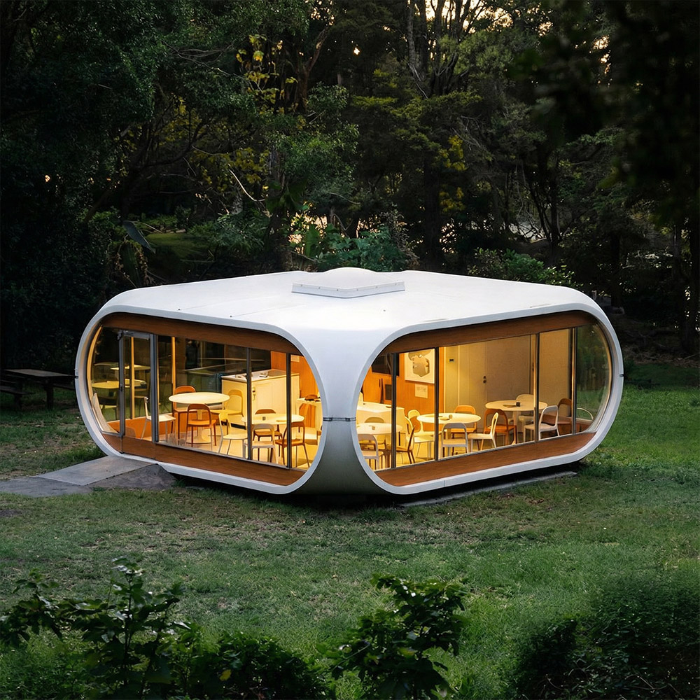 Jednovrstvová odnímateľná kapsula Apple Cabin s nepravidelným tvarom