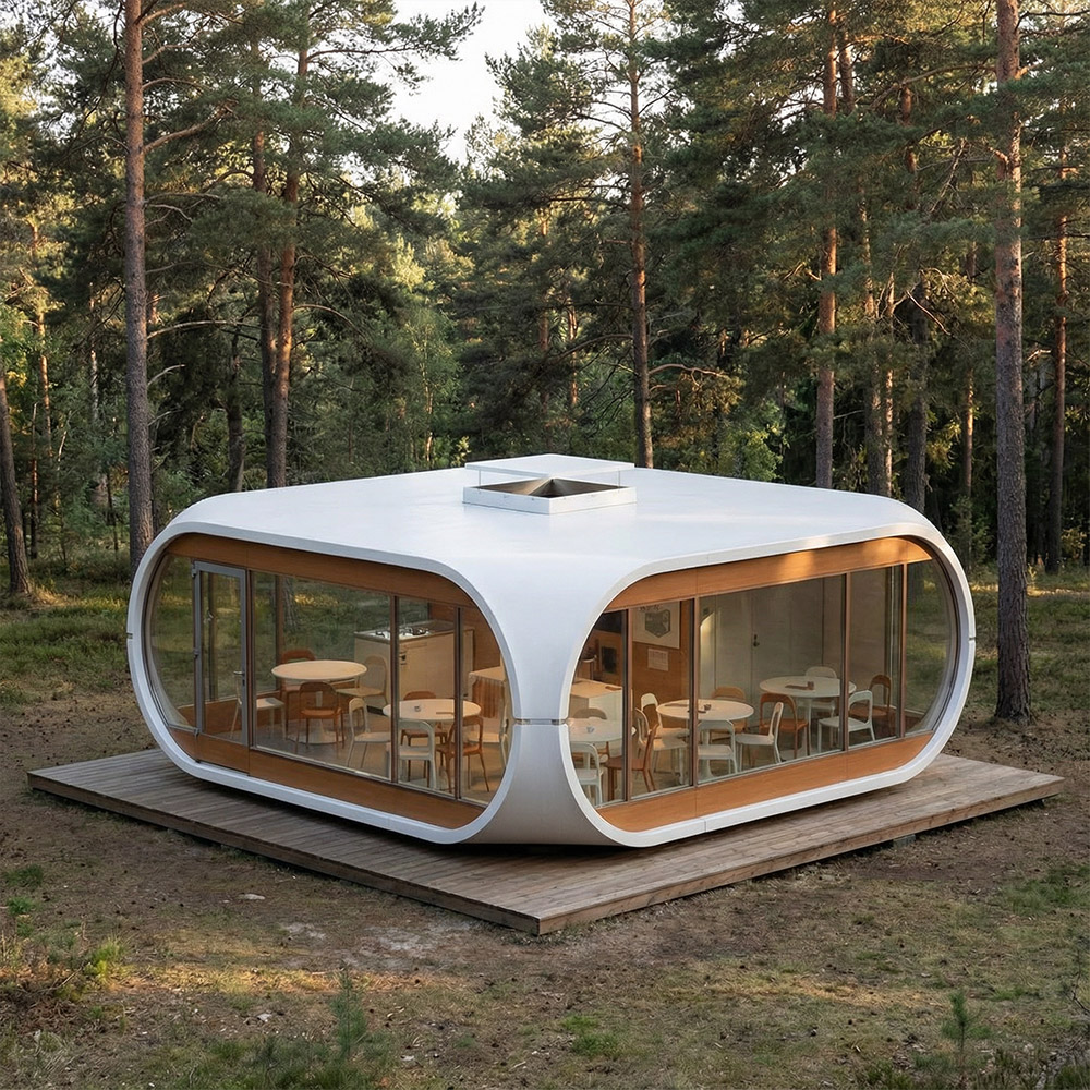 Jednovrstvová odnímateľná kapsula Apple Cabin s nepravidelným tvarom