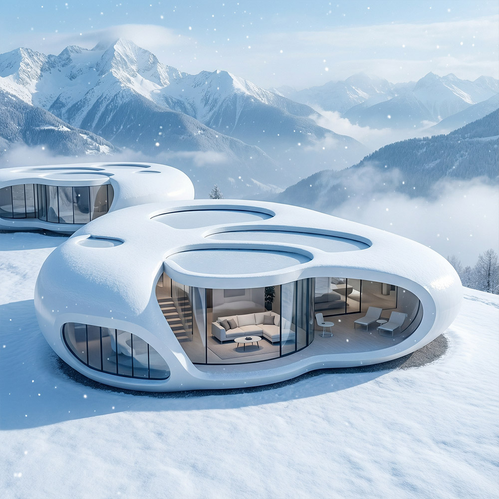Jednovrstvová odnímateľná kapsula Apple Cabin s nepravidelným tvarom