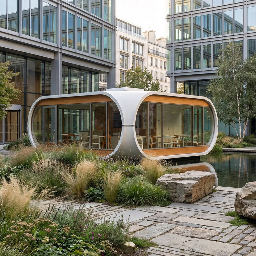 Jednovrstvová odnímateľná kapsula Apple Cabin s nepravidelným tvarom