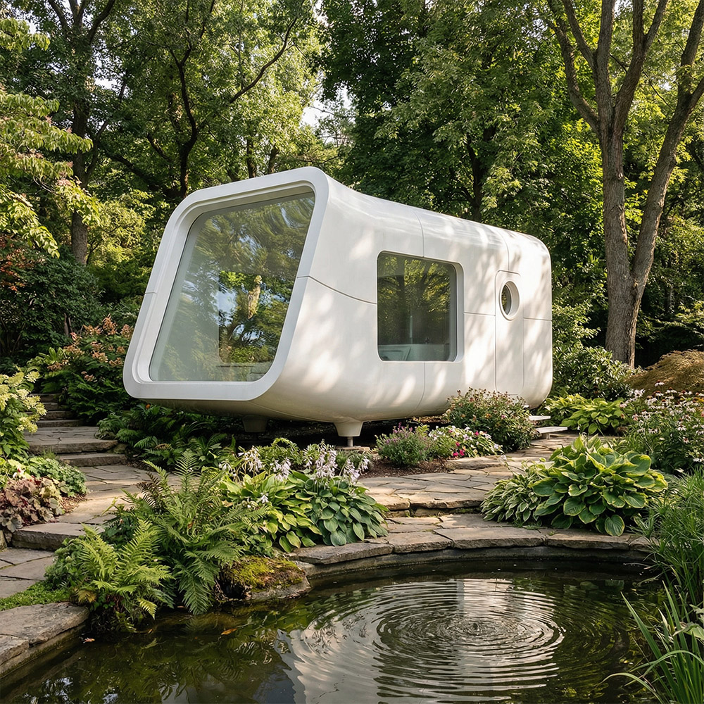 Jednovrstvová odnímateľná kapsula Apple Cabin s nepravidelným tvarom
